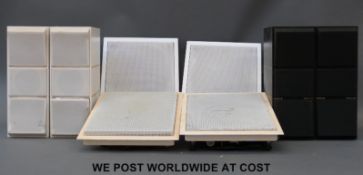 Four Beovox Cx 100 Bang & Olufsen speakers and four KEF ceiling speakers