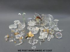 A collection of Swarovski and other glass ornaments