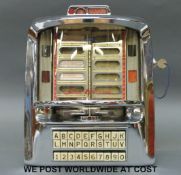 A Seeburg Wall-o-matic jukebox control unit or wallbox