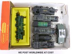 Eight Hornby and other 00 gauge tank locomotives, some diecast metal, one in original box.