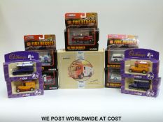 Ten Corgi Fire Heroes, Cadbury's Collection and Classic Fire Engines diecast model vehicles,