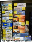 Twenty-four Heller 1:72 scale model aircraft kits, all in original boxes.