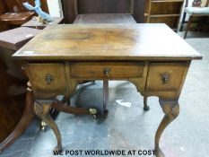 A 19thC lowboy raised on cabriole legs (W76 x D40 x H73cm)