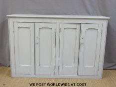 A four door painted pine cupboard (W171 x D43 x H112cm)