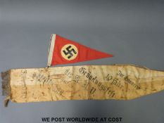 A German Nazi small pennant,