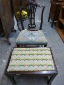 A Georgian piano or similar stool and similar chair