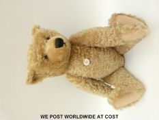 Steiff Original Blond 65 1909 replica Teddy Bear with blonde mohair, jointed limbs and growler,