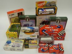 Twenty Corgi diecast model vehicles and vehicle sets including Corgi Super coach, John Smiths,