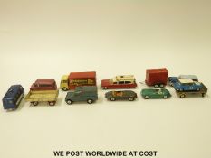Twelve Corgi Toys diecast model vehicles including ERF Model 44G, Moorhouses Jams, Ambulance,