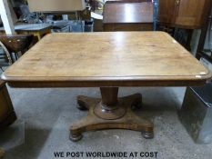 A 19th century mahogany shop fitting display rectangular tilt top breakfast table (W122 x D90 x