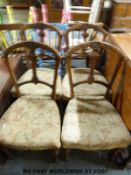 Four 19th century mahogany dining chairs