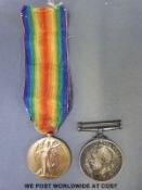 A pair of WWI medals awarded to M2 - 176183 Pte GW Mace,