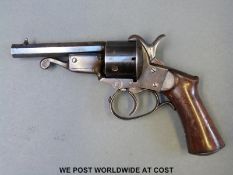 Javelle System 9mm pin fire revolver with 3.