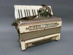 Casali Verona 48 bass piano accordion in ivorine finish with faux tortoiseshell trim,