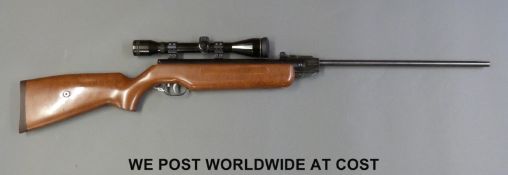 Weihrauch HW35 .22 air rifle with Tasco Silver Antler scope, NVSN.