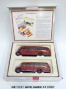 Six Corgi Commercials diecast model buses and bus sets,