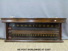 A late 19thC billiards score board by W. Jelks and Son, Billiard Table Makers, Holloway Rd.