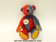 Steiff Original 2000/01 Steiff Club edition Harlekin 35 1925 replica Teddy Bear with red and blue