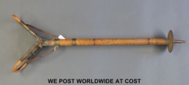 A bamboo and wicker folding shooting seat or stick