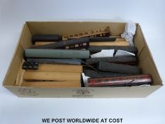 A collection of 00 gauge carriage kits, some of wooden construction,