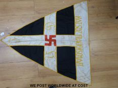 A Nazi German pennant/flag with swastika to one side and Nat. Soz.