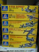 Six Italeri 1:72 scale model aircraft kits,