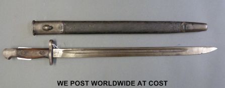 A British 1907 bayonet marked with GR under crown, EFD and dated 1907,