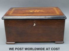 A late 19th century cylinder musical box,
