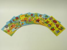 Eight pressed card educational cut out puzzles, each 22x15cm.
