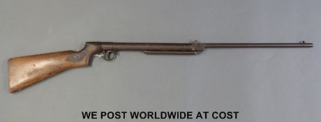 An early BSA .177 air rifle with BSA carved to the stock, serial number 4091.