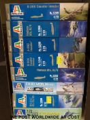 Eight Italeri 1:72 scale model aircraft kits,