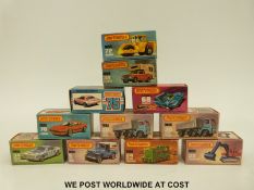 Twelve Matchbox Lesney new 1-75 series diecast model vehicles comprising numbers 5, 16.