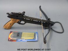 Barnett Trident crossbow pistol and six arrows in original box