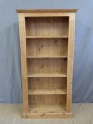 A pine bookcase (W85 x D24 x H184cm)