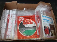 Over 100 Manchester United football programmes dating from 1970-1980