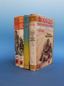 Capt W E Johns, Biggles Buries A Hatchet (Leicester, Brockhampton Press, 1958) blue cloth,