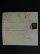 GB 1840 1d black on cover.