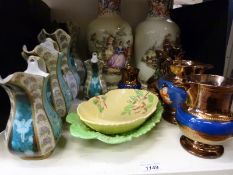 Five Carltons Fantasia Ware graduated jugs, two large vases, Carltonware etc.