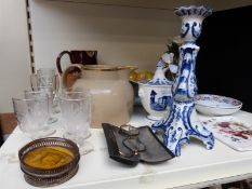 A quantity of ceramics & glass to include Spode two handled bowl, Doulton Lambeth,