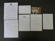 Several facsimile letters from Princess Diana including a note 'For Sally and Jane,