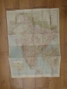 A 1939 linen backed road map of India