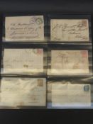 A selection of six GB line engraved & surface printed stamps on cover,