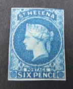 St Helena 1856 6d blue mint SG1