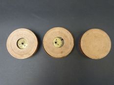Three Kinora flickbook film reels, comprising horses in a display,