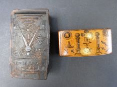 Two small boxes c1900 with Masonic emblems