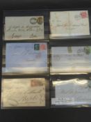 A selection of six GB line engraved & surface printed stamps on cover,