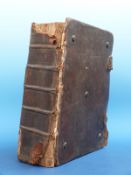 A Welsh clasp Bible rebound in full leather, 1st January 1819.