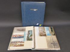 Two albums of postcards and pictures, mainly of shipping or maritime interest,