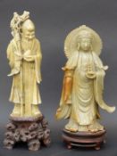 Two Chinese carved soapstone figures,
