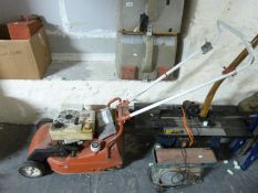 A Mountfield 18inch rotary petrol mower and two grass boxes